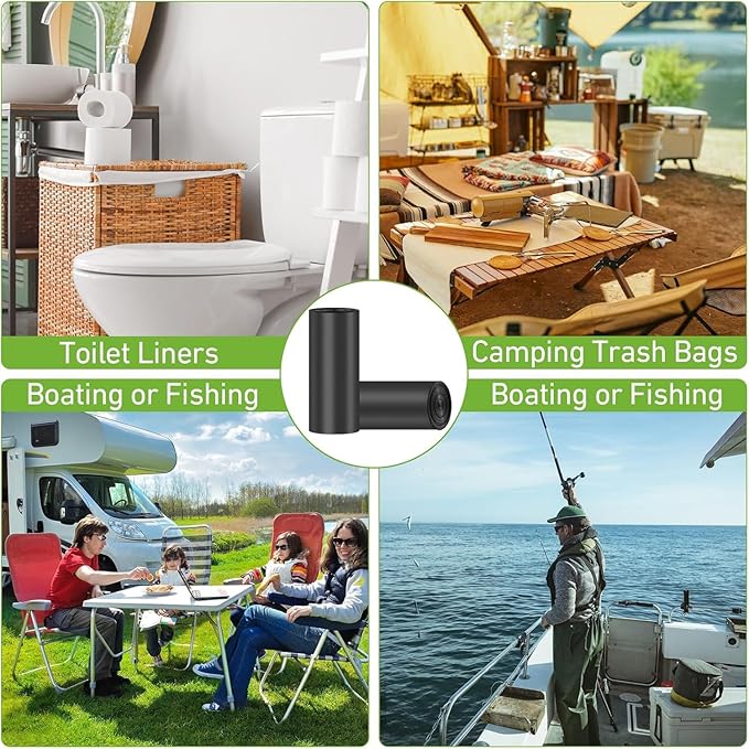 40 PCS Portable Toilet Bags with Drawstring, Biodegradable Porta Potty Bags - 8 Gallon Thickened Waste Bags Fit for 5 Gallon Bucket, Camping Poop Bag, Trash Bags for Home Boating Travel Outdoor
