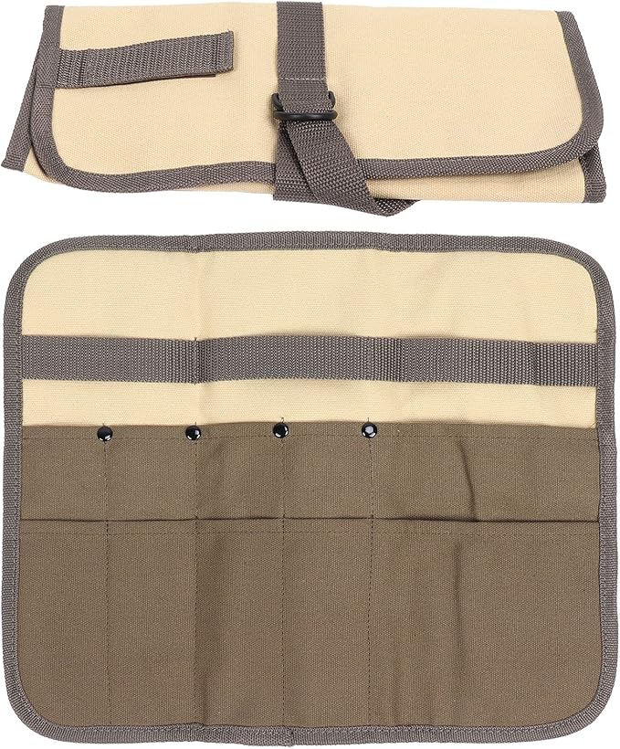 Camping Tableware Organize Bag, Knife Roll Cookware Set Canvas Storage Portable Hanging Picnic Cutlery Tablewares Storages Hang Out Equipment Hygiene Lightweight for Outdoor Barbecue Activities