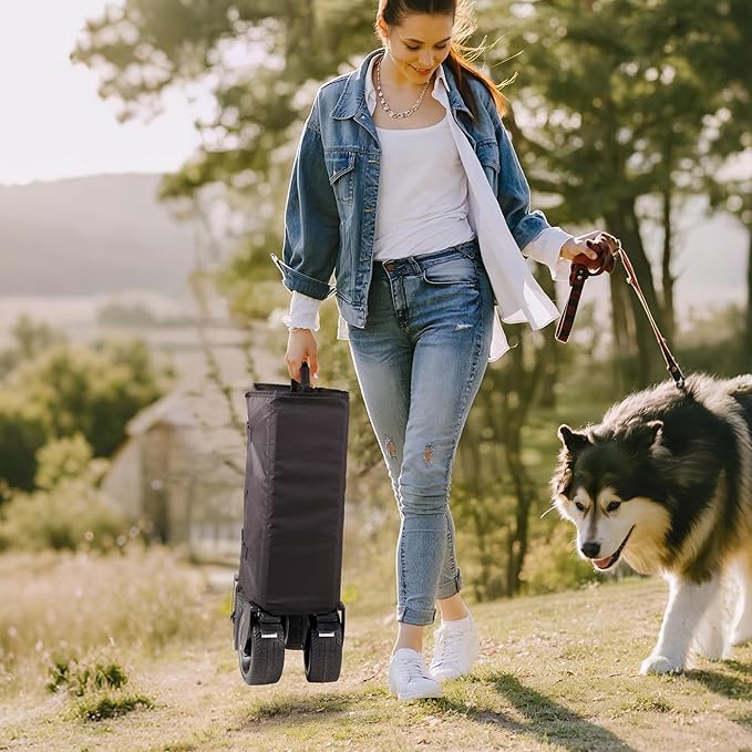 48″ Extra-Large Folding Wagon Cart, 560LBS Capacity, 350L Heavy Duty Utility Cart with Brakes, All-Terrain Wheels, 600D Oxford Fabric, Foldable Design for Camping, Beach, Travel, Festival