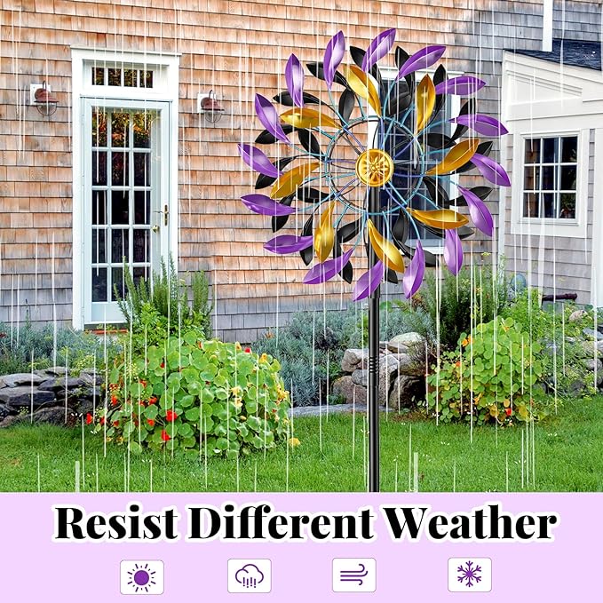 Wind Spinners Outdoor for Yard and Garden, 360 Degrees Metal Wind Sculptures & Spinners, Windmill for Outside Patio Lawn Decor Gifts for Family Friends
