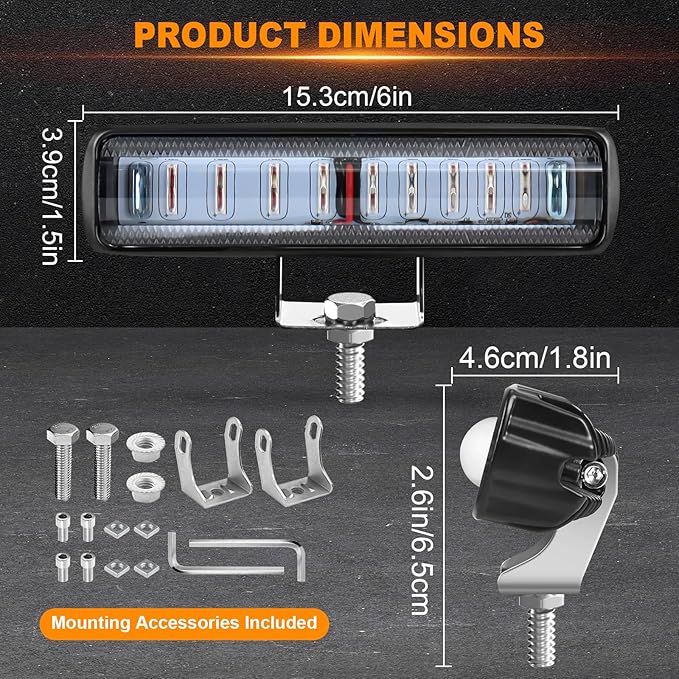 LED Forklift Safety Light - 2 Pack Warehouse Warning Light with Adjustable Mounting Bracket for Truck, AGV Security Indicator Spotlight Brightness (Yellow)