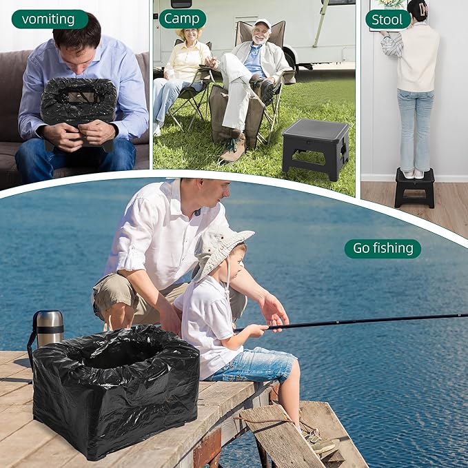 In-car Portable Toilet Collapsible Potty, Emergency Toilet, Temporary Potty For Outdoor Camping, Road Trips, Traffic Jams, Boating And Fishing