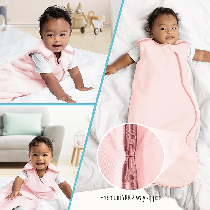 Rayon Made from Bamboo Sleep Sack 1.0 TOG 18-36 Months Unisex Baby Sleeping Bag with 2-Way Zipper Breathable Wearable Blanket Baby