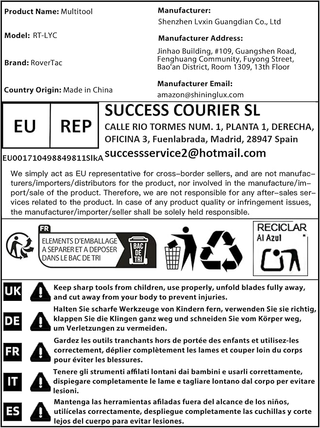 RoverTac Multitool Camping Hammer, 13-in-1 Survival Tool with Knife, Saw, Whistle, Fire Starter & More - Compact Gear for Camping, Hiking, Outdoors - Perfect Gifts for Men, Dad, Stocking Stuffers