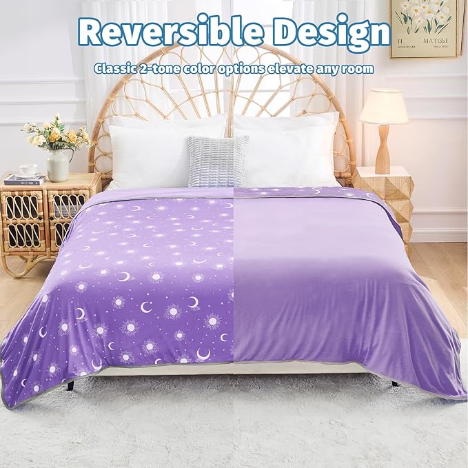 inhand Cooling Blanket Queen Size (90"x90") - Cooled Blankets for Hot Sleepers Lightweight Breathable Summer Blanket for Sleeping Night Sweats to Keep Cool in The Heat -Fantasy Purple