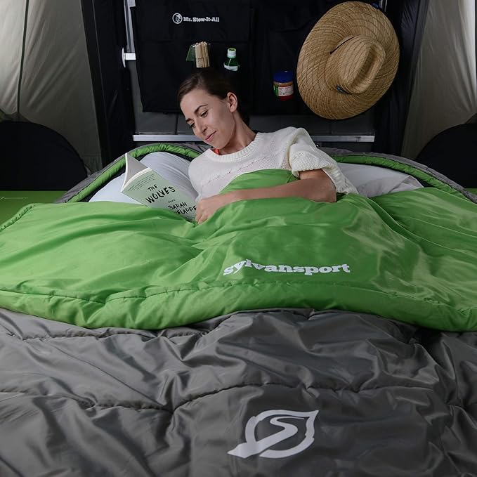 SylvanSport Cloud Layer Sleeping Bag for Adults - Adjustable Layers for 3-4 Season use - Integrated Cotton Sheet