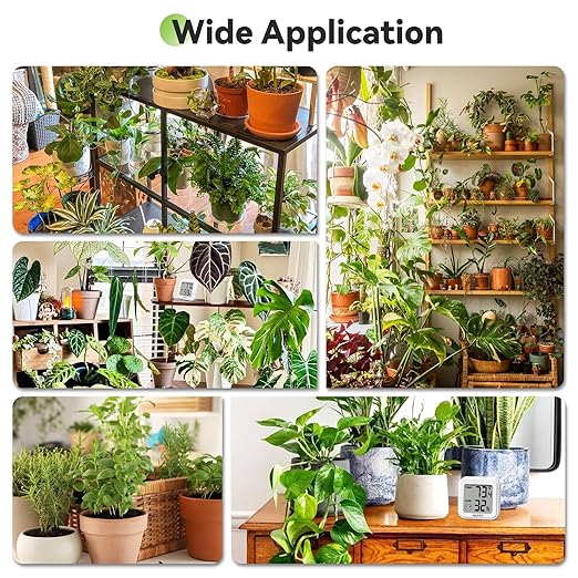 RAINPOINT 3.5'' Large Screen Smart WiFi Thermometer APP Remote Monitoring Data Logging, Easy-to-Read Display Thermo-Hygrometer Chart Customizable Alert Notification Indoor Greenhouse Hub Not Included