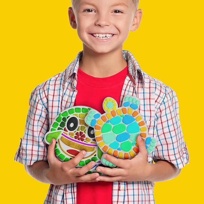 Dan&Darci Stepping Stones Painting Kit for Kids - Outdoor Crafts - Paint 5 Garden Stone - Unicorn Craft Kits for Boys, Girls Ages 6-12 - Gifts for Boy, Girl Age 6, 7, 8, 9, 10 + Year Old - Summer Gift