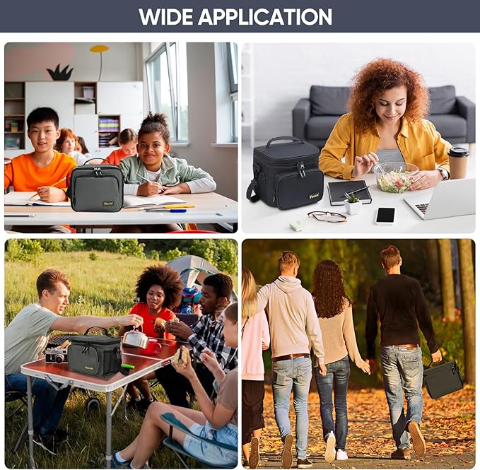 BALEINE Insulated Lunch Bag for Men Women, 15 Can Leakproof Cooler Bag with Adjustable Shoulder Strap for Work Picnic, Lunch Box for Women Men (Medium, Blue)