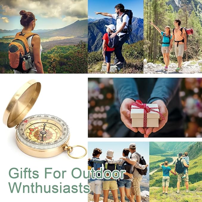 Custom Portable Compasses Keychain with Text Mini Compass with Waterproof Luminous Function Survival Gifts for Men Hiking Camping Hunting Map Navigation Tool