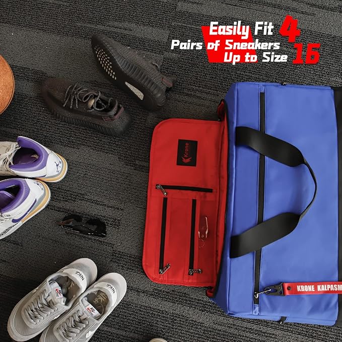 Sneaker Bag for Travel/Sneakerhead gift/Outdoor Sports Bag/Gym Bag /, A Multi-functional Travel Duffel Bag with 3 Adjustable Dividers, & Shoulder Strap,Made of Nylon, by Krone Kalpasmos-classic
