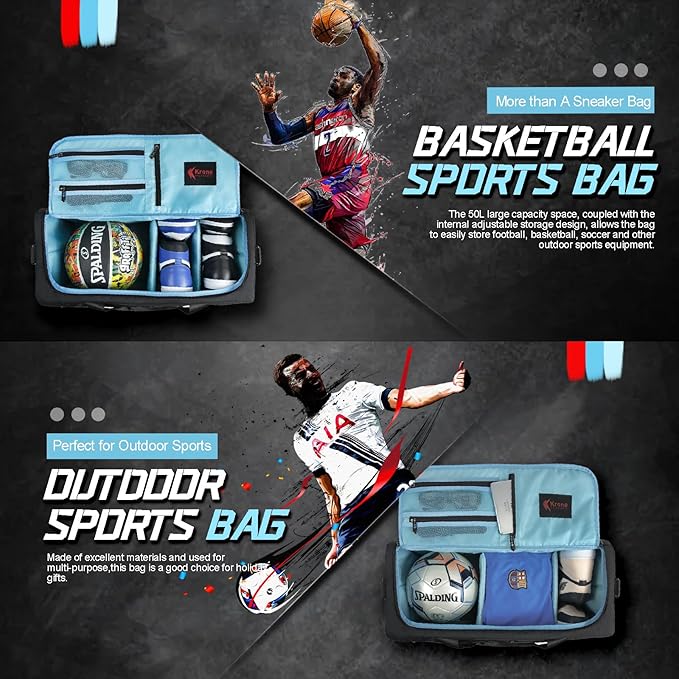 Sneaker Bag for Travel/Sneakerhead gift/Outdoor Sports Bag/Gym Bag /, A Multi-functional Travel Duffel Bag with 3 Adjustable Dividers, & Shoulder Strap,Made of Nylon, by Krone Kalpasmos-classic