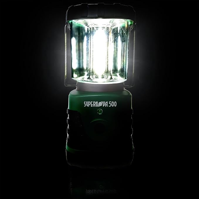 Supernova Battery Powered Lantern, Bright, Long Lasting, Weather-Resistant LED Camping Lantern, Great for Storms, Hurricane Supplies, Survival Kit, Power Outages, Outdoors, & Camping Essentials (500)