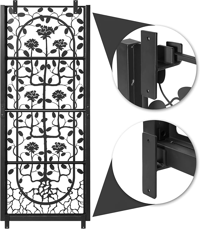 H Potter Trellis Privacy Screen (Wall Trellis Black w Mounting Brackets)