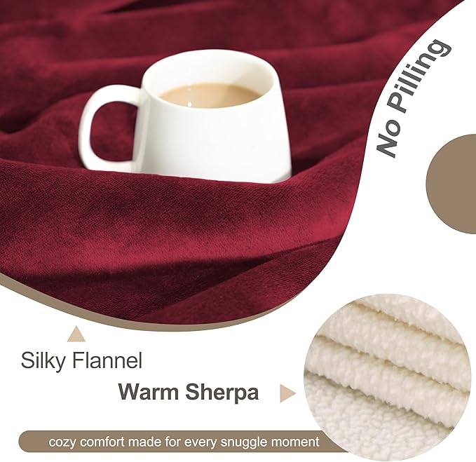 gogobunny Waterproof Pet Blanket for Small Dogs and Cats, Reversible Sherpa Fleece Soft Plush Throw for Couch Protection, Washable Furniture Protector (Romantic Red, 30x40 inches)