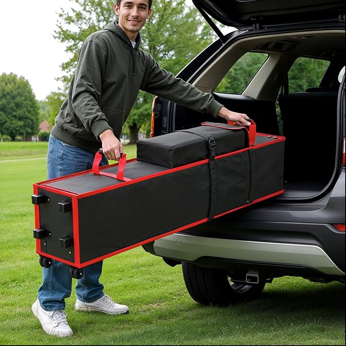 10 x 10 x 52 inch Tent Bag Replacement Part, Designed for 10 x 10 pop-up Tents, Comes with Handles and Rollers for Easy Carrying. Made of 800D Waterproof Oxford Fabric, Durable and Waterproof.