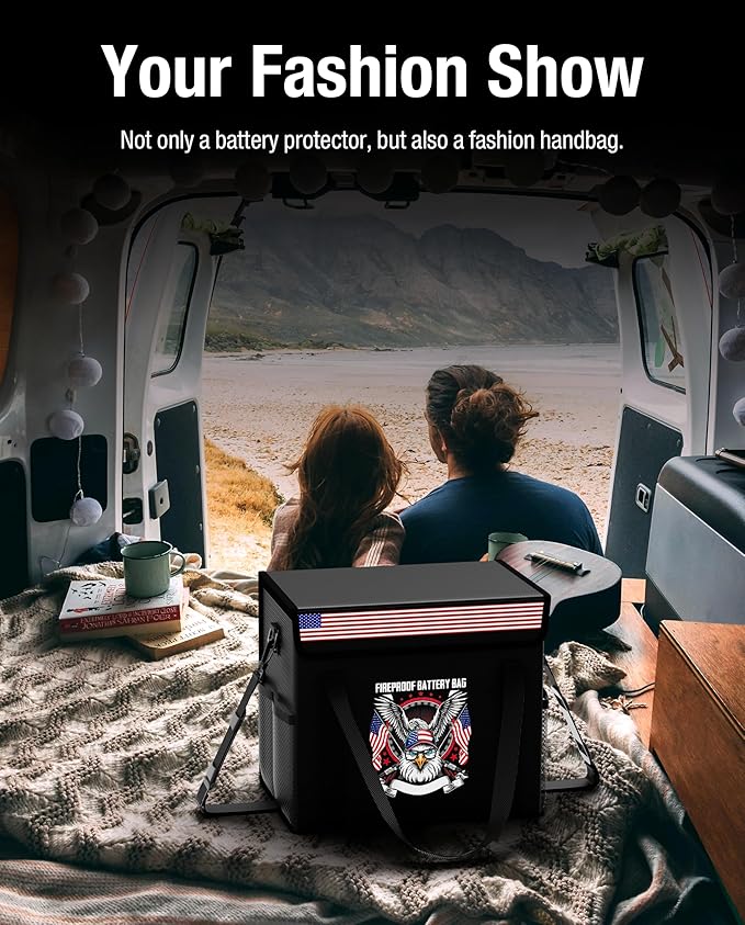 Fireproof Explosionproof Lipo Battery Safe Bag - Large Capacity Ebike Battery Storage Guard Pouch for Charging & Storage - Waterproof Protective Case for Ebike & Lithium Batteries(9.4x6x8.5 Inches)