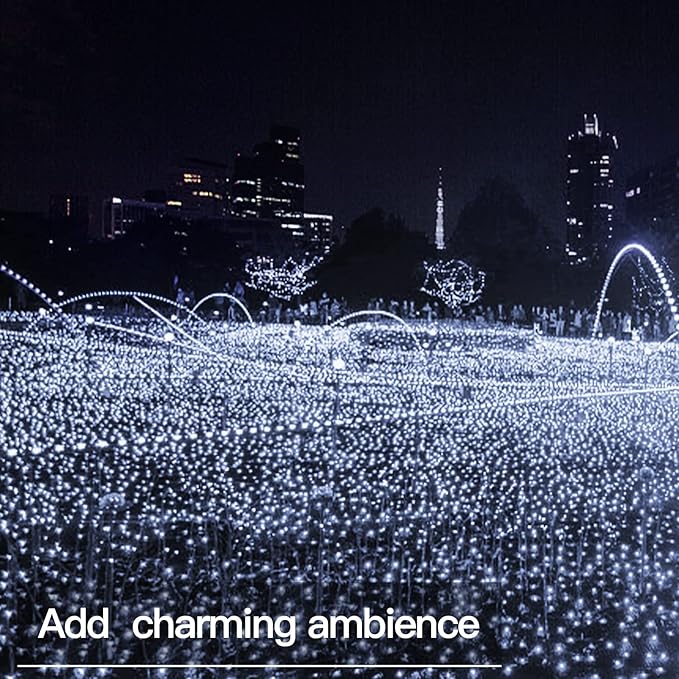 suddus 66ft 200 LED Outdoor String Lights, White Fairy Lights Battery Operated with Remote, Led Twinkle Lights for Bedroom, Wreath, Patio, Tapestry, Backyard, Garden, Christmas, Party, Indoor