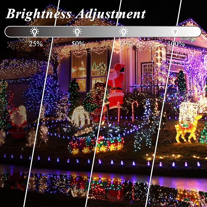 164FT Christmas Lights Outdoor, 35 Colors Changing 500 LED String Lights Green Wire Remote Timer, Waterproof Halloween Light for Indoor Outdoor Holiday Party Xmas Tree Wedding Decor