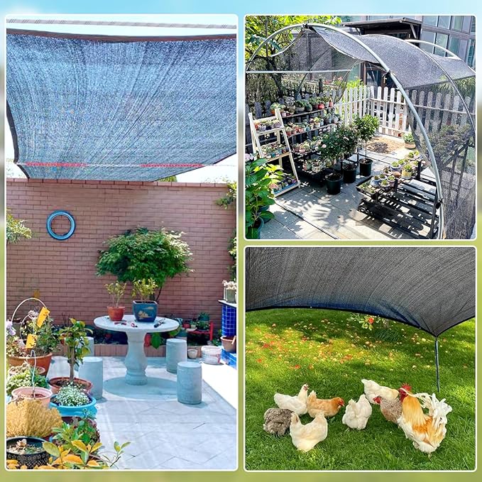 50% Shade Cloth, 10x20FT Sun Shade Cover Net Mesh Tarp with Grommets for Greenhouse, Plant, Garden, Patio, Pergola, Sun Shade Canopy Black