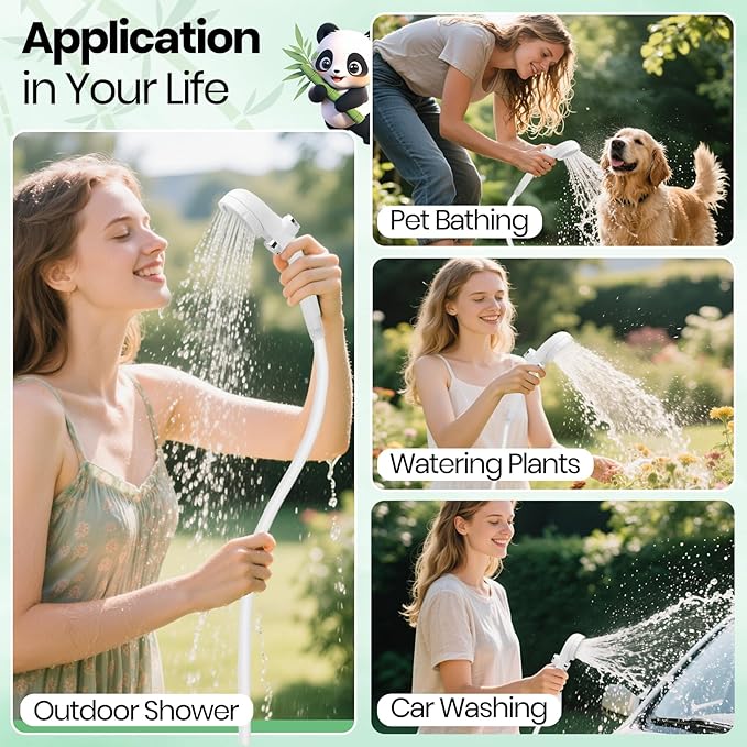 Portable Camping Shower, 10500mAh Camp Shower with 3 Spray Modes, IPX7 Waterproof Outdoor Shower, Perfect for Hiking, Beach, Pets & Car Wash