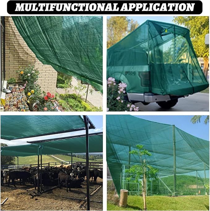 Cool Area 40% Sun Shade Cloth Mesh Tarp with Grommets for Plant Cover 10x12ft Patio Canopy Garden Pergola Blackhouse Car Barn Kennel Green