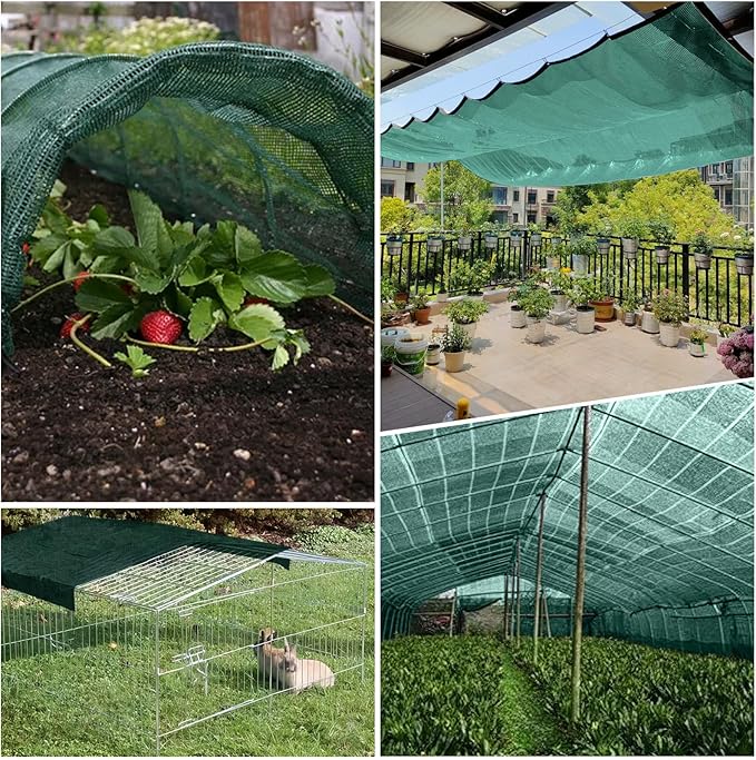LOVE STORY 10x12FT 90% Green Garden Shade Cloth, Sun Shade Cover Net Mesh Tarp with Grommets, Sunblock Net for Garden,Greenhouse,Plants and Patio