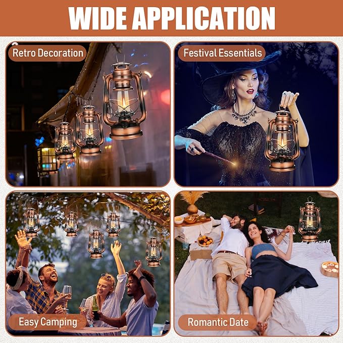 Retisee 2 Pcs Hurricane Lantern 10 Inch Original Oil Burning Lantern Decorative Kerosene Vintage Oil Lamp Hanging Kerosene Fuel Lamps for Outdoor Indoor Home Patio Camping, Bronze