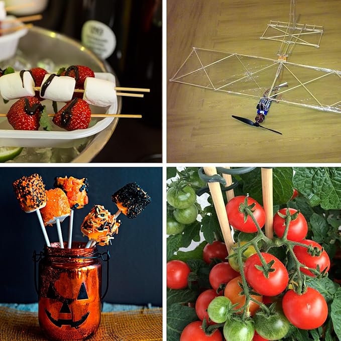 200 PCS Bamboo Marshmallow Roasting Sticks, SMores Skewers for Fire Pit, Extra Long 14 Inch Heavy Duty 4mm Thick Wooden SMores Sticks for Open Fire Pits Roaster Barbecue Hot Dog Camping Kebab Sausage