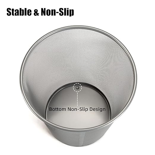20PCS Mesh Trash Cans,6 Gal Mesh Office Trash Can, Silver Open Metal Wire Wastebaskets, Waste Basket Trash Can for Near Desk, Garbage Can,Recycling Garbage Container Bin for Office&Home