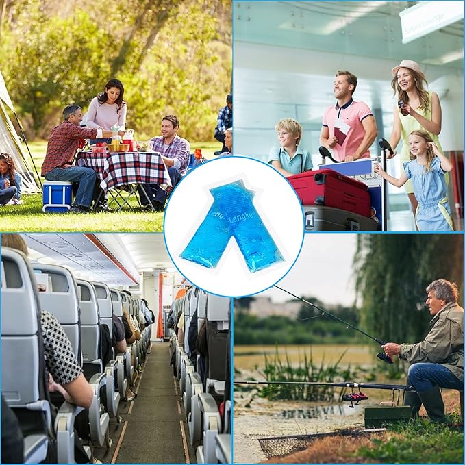 YOUSHARES Ice Packs - Reusable Freezer Packs Instant Hot Or Cold Gel Pack Suitable for Insulin Cool Storage Bag (2 TSA Approved Ice Packs)