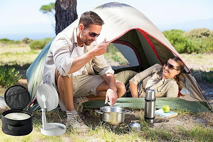 Portable Folding Telescopic Fan Storage Bag, Waterproof Foldaway Standing & Table Fan Hand Bag Case Suitable for P9,P9S,P10,P11,Q7,N97,N98 (Black)