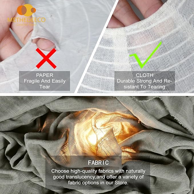 20" Hanging Lamp Shade,Minimalism Ceiling Light Decoration,Grey Large Fabric Lantern UFO and Oval Pendant Light Shade Living Room Classroom Decor Handcrafted Lantern Shade.pack of 2