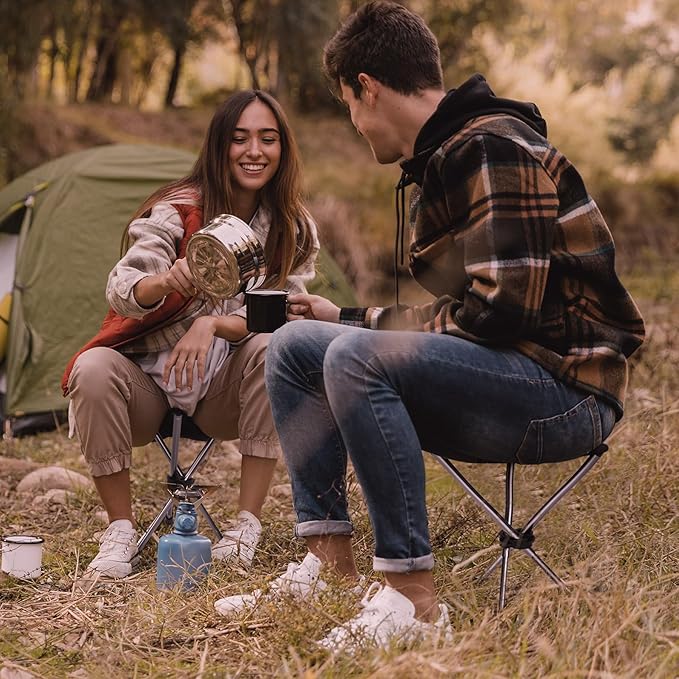 REDCAMP Ultralight Camping Stool with Retractable Legs, Portable 3 Legged Tripod Camping Stools for Adults Fishing Backpacking Hunting, Black