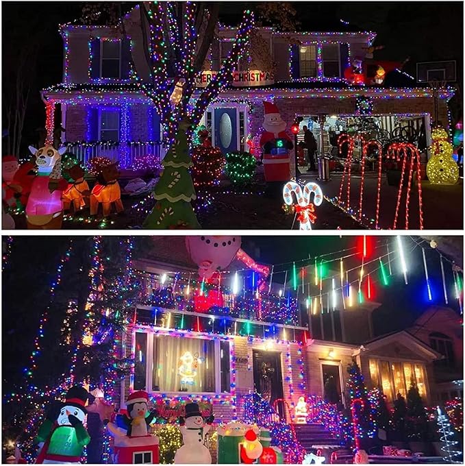 2-Pack Solar String Lights Outdoor, Total 200LED Solar Light Outdoor Waterproof, Solar Twinkle Lights Copper Wire 8 Modes Fairy Light for Xmas Tree Garden Wedding (Multicolor)