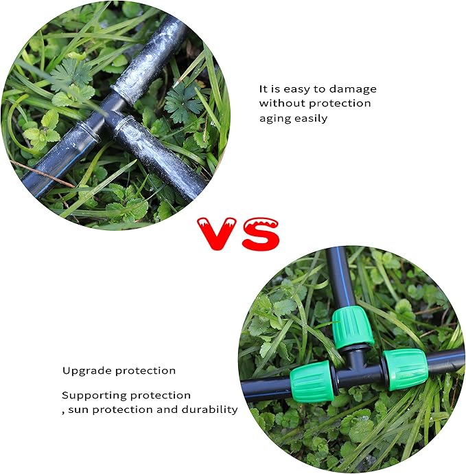 52 FT 1/2”PVC Garden Irrigation Tubing Hose(OD:16mm,ID:12mm),1/2 inch Drip Irrigation Tubing Main Line Hose Tube with Drip Irrigation Fitting Connector for Garden Watering Drip Irrigation System