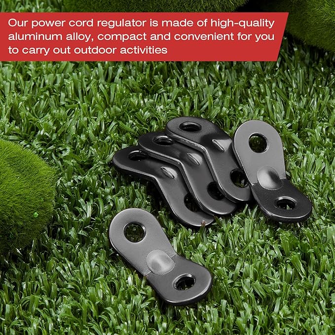 SATINIOR 20 Pieces Aluminum Alloy Guyline Cord Adjuster Tent Tensioners Rope Adjusters for Outdoor Camping Hiking (Black, one Size)