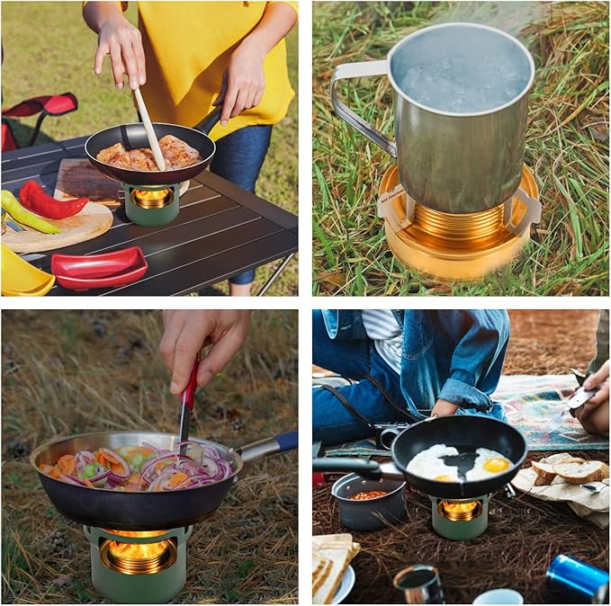 2 In 1 Mini Alcohol Stove For Camping, Portable Alcohol Burner With Stainless Steel Cross Stand, Storage Bag, Lightweight Tiny Brass Stove For Backpacking Emergency Outdoor Coffee