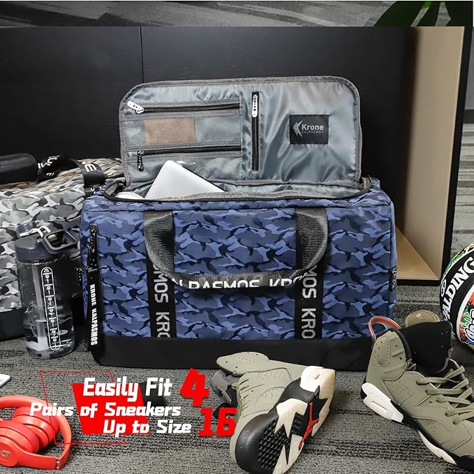 Sneaker Bag for Travel/Sneakerhead gift/Outdoor Sports Bag/Gym Bag /, A Multi-functional Travel Duffel Bag with 3 Adjustable Dividers, & Shoulder Strap,Made of Nylon, by Krone Kalpasmos-classic