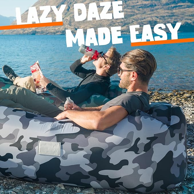 AlphaBeing Inflatable Lounger Beach Chair Accessories, Air Sofa Hammock Inflatable Couch for Camping Backyard Lakeside with Compression Sacks, Ideal Outdoor Gifts for Adults