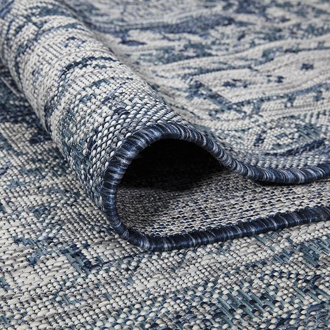 Keen Home Design Terrace Outdoor Area Rug - 5x8 Washable Indoor/Outdoor Rug for Patio, Kitchen, Balcony, Beach, Garden, Deck and Porch, Size: 5'3"x7'7"