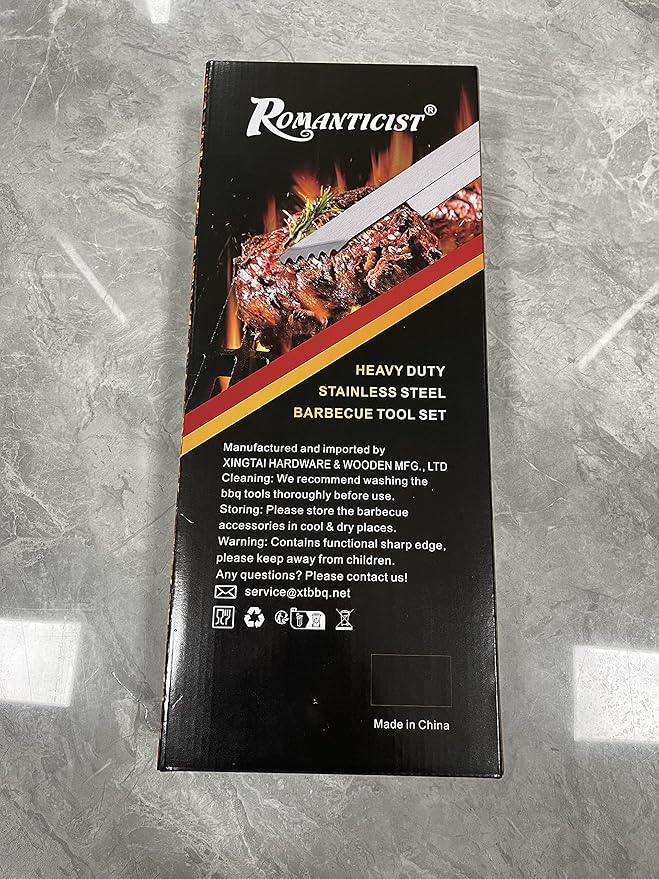 ROMANTICIST 28pcs BBQ Accessories Set with Thermometer - The Very Best Grill Gift on Birthday Wedding - Heavy Duty Stainless Steel Grill Set in Case for Outdoor Cooking Camping Grilling Smoking