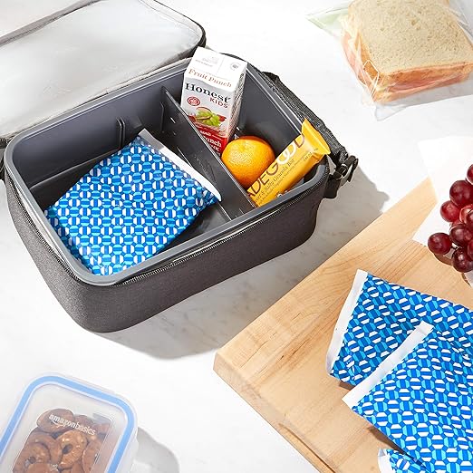 Amazon Basics Reusable Ice Pack, 6.7" X 4.3", Blue, Pack of 4'