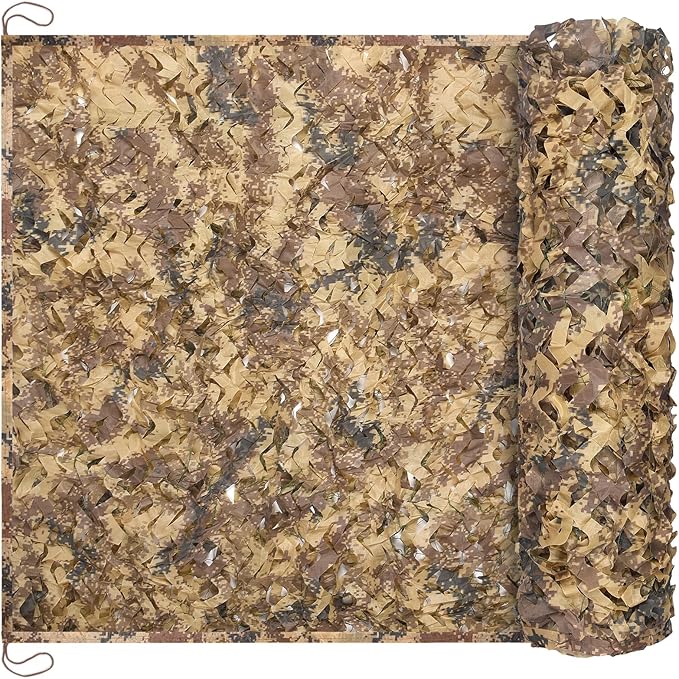 Camo Netting Camouflage Netting 20x20 10x20 10x10 Bulk Roll Burlap Camo Tarp Sunshade Net for Hunting Blind Dinosaur Birthday Jungle MilitaryTheme Party Decoration Camping Shooting