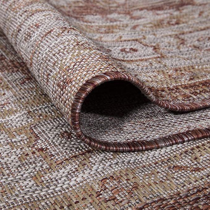 Keen Home Design Terrace Outdoor Area Rug - 5x8 Washable Indoor/Outdoor Rug for Patio, Kitchen, Balcony, Beach, Garden, Deck and Porch, Size: 5'3"x7'7"