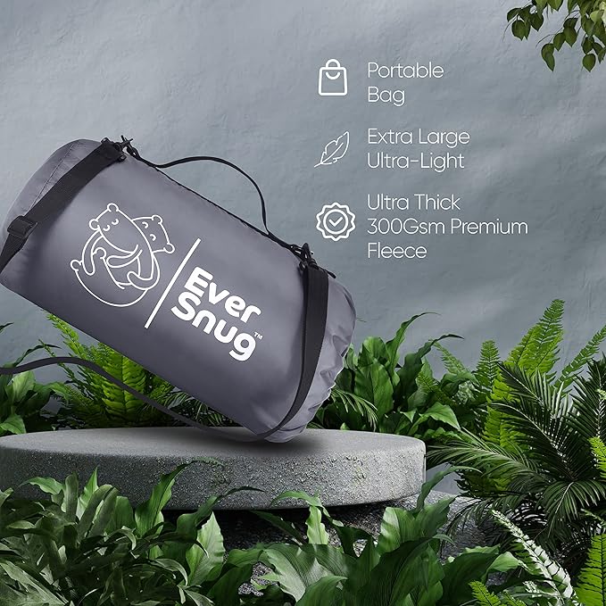 EverSnug Extra Thick Sherpa Fleece Blanket, Large - Waterproof, Windproof, Washable - For Camping, Picnics, Outdoors