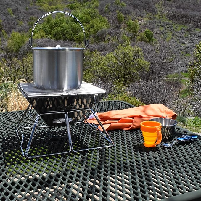 AceCamp Nested Pot Aluminum Lightweight Cooking Pot Set Outdoor Large Stock with lid and folding handle - 4L,8L,12L