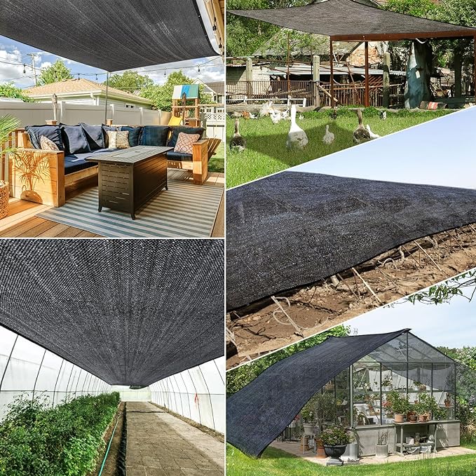 Garden 50% Shade Cloth, 20 x 30FT Sun Shade Mesh Tarp with Reinforced Grommets, Durable HDPE Material Outdoor Shade Cloth for Plants, Greenhouse, Pergola and Backyard Patio Sunshade