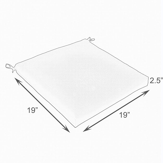 Sorra Home Sunbrella Bristol Square Chair Cushion (Set of 2) - Fade & Water Resistant, Outdoor & Indoor Patio Seat Cushion with Plush Foam - Canvas Rust (19" x 19" x 2.5")