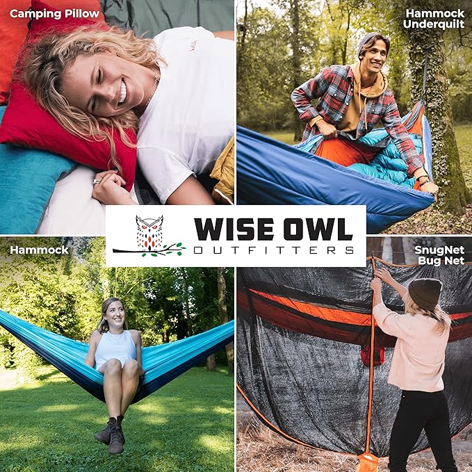 Wise Owl Outfitters Camping Pillow – Memory Foam Travel Pillow for Airplane Sleeping, Hiking, Backpacking & Outdoor Use - Small & Portable for Adults, Car, Camp & Tent